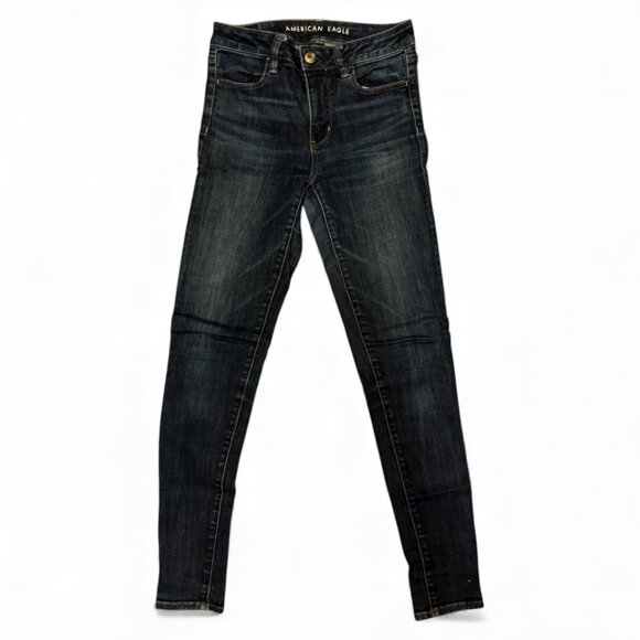 American Eagle Hi-Rise Jegging Jeans | Dark Wash | Size 4 Long | VGUC - Picture 1 of 9